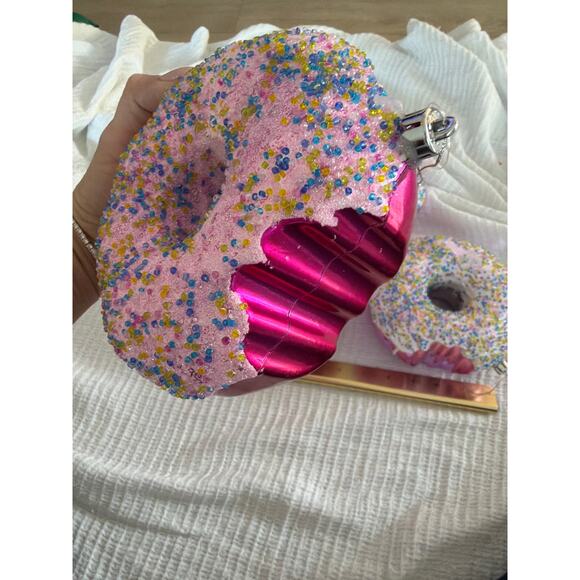 Jumbo glitter sparkle Christmas donut ornaments set of 4 stunning donuts - Picture 8 of 14